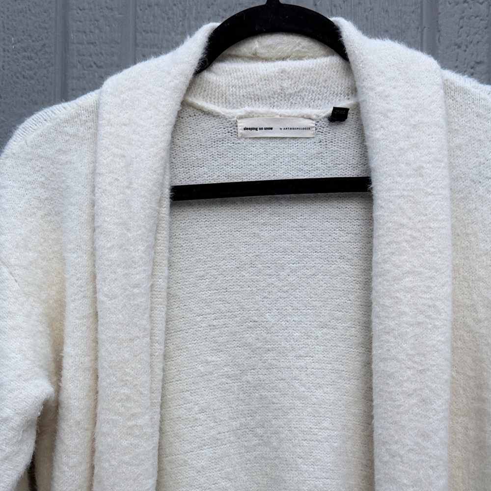 Anthropologie Thornton Longline Cardigan Sleeping on Snow, Wool Blend Size: M - Picture 8 of 9